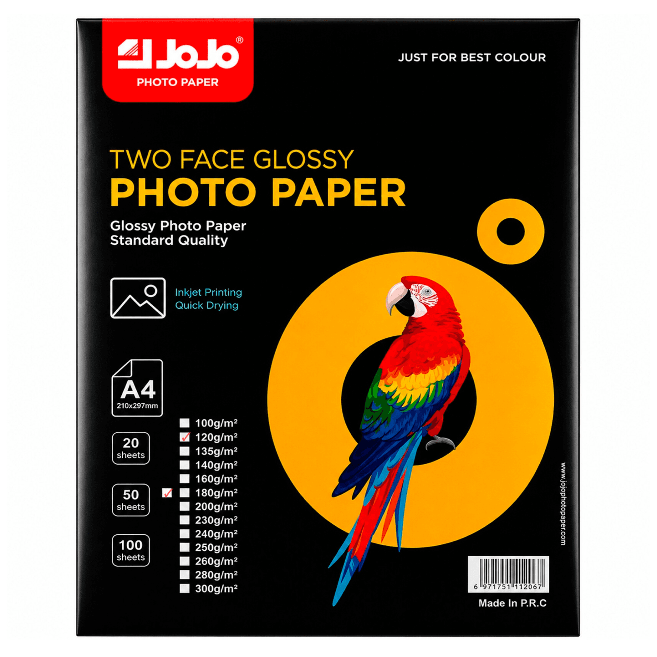 Surat kagyzy A4 120g 50 list iki tarap glossy JOJO