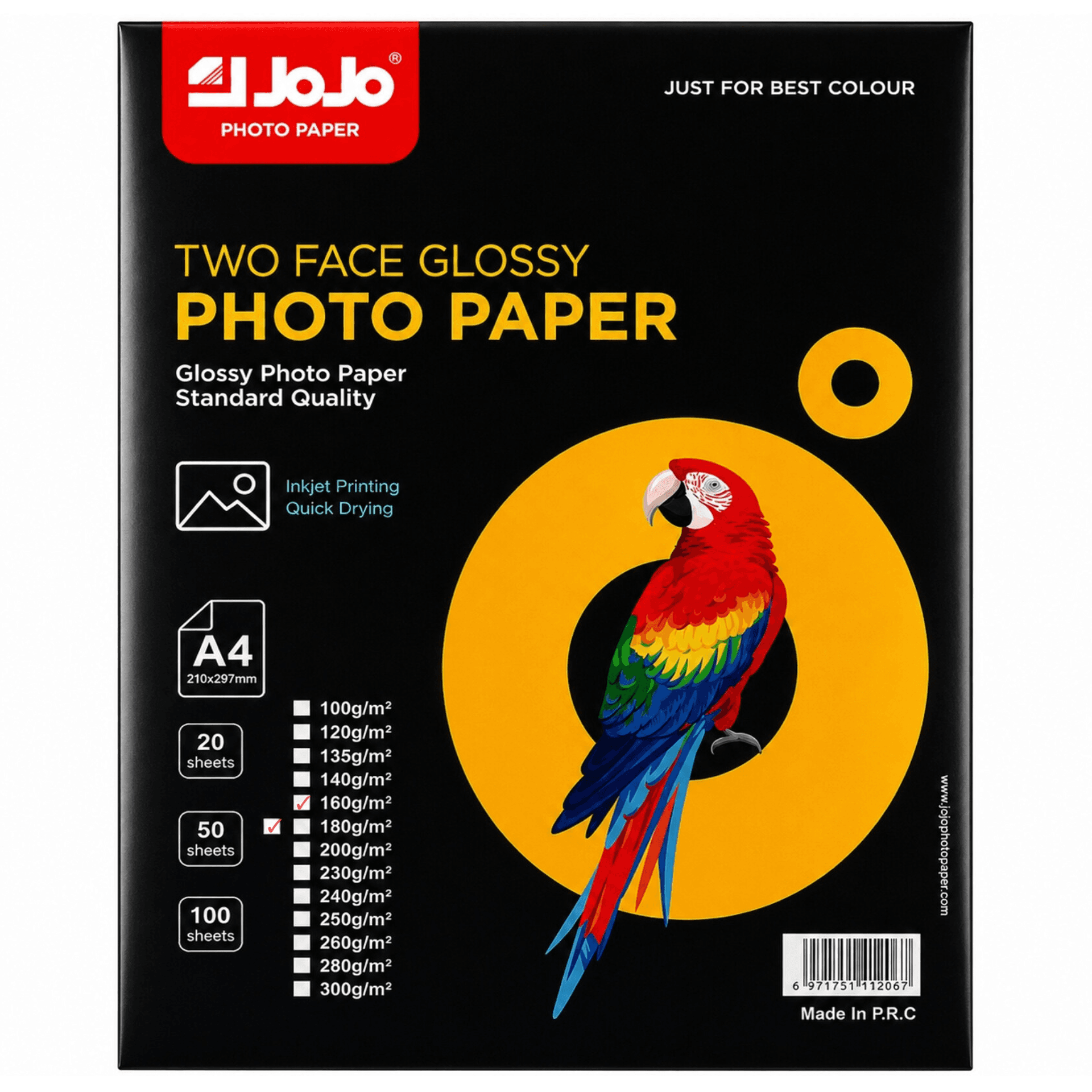 surat kagyzy A4 160grm 50list iki taraply glossy JOJO