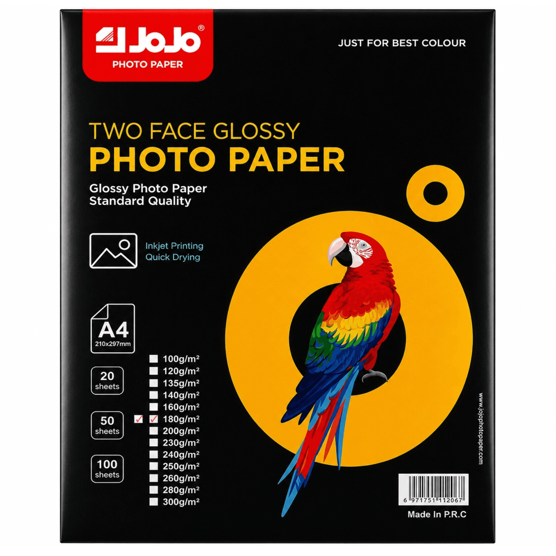 surat kagyzy A4 180grm 50list iki taraply glossy JOJO