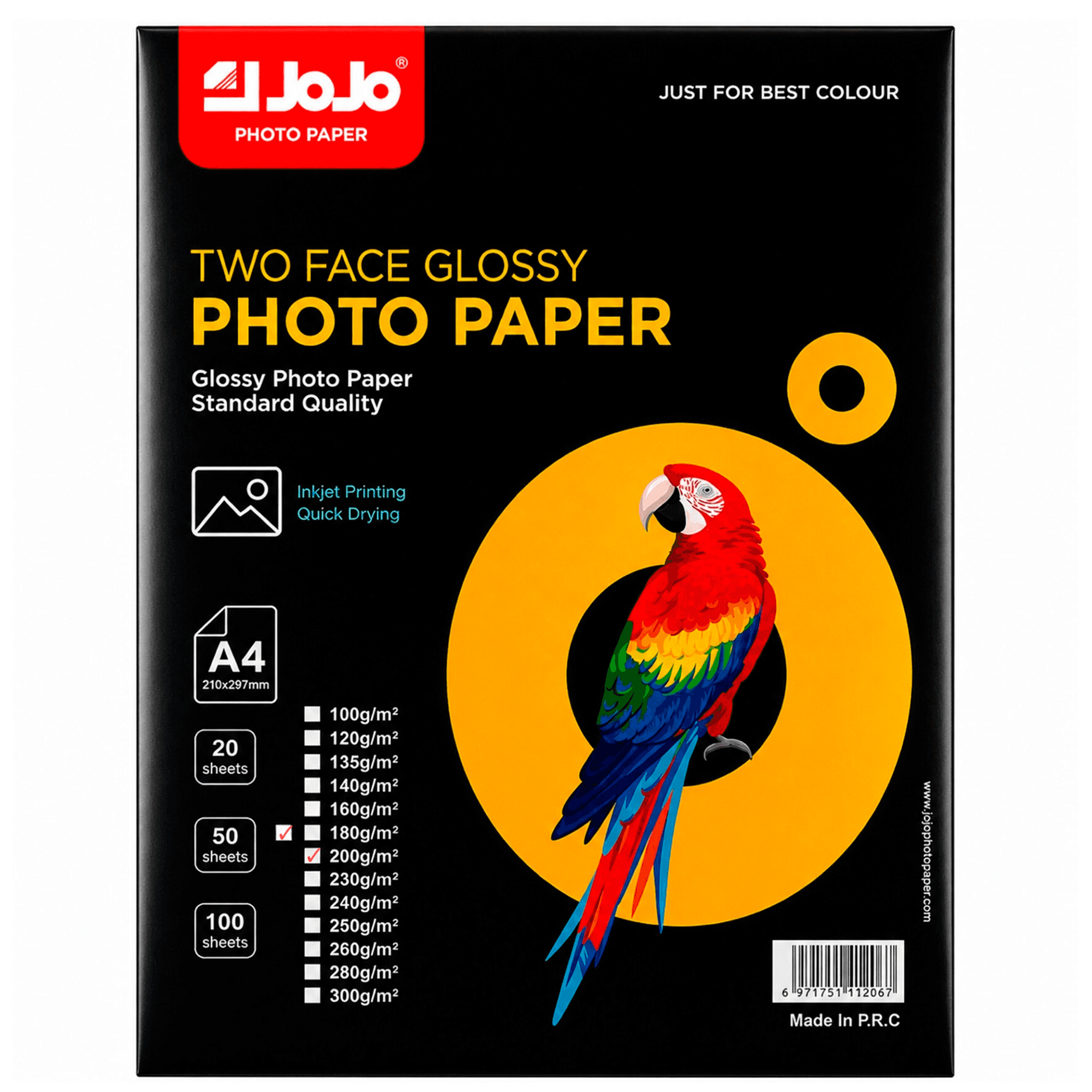 surat kagyzy A4 200grm 50list iki taraply glossy JOJO