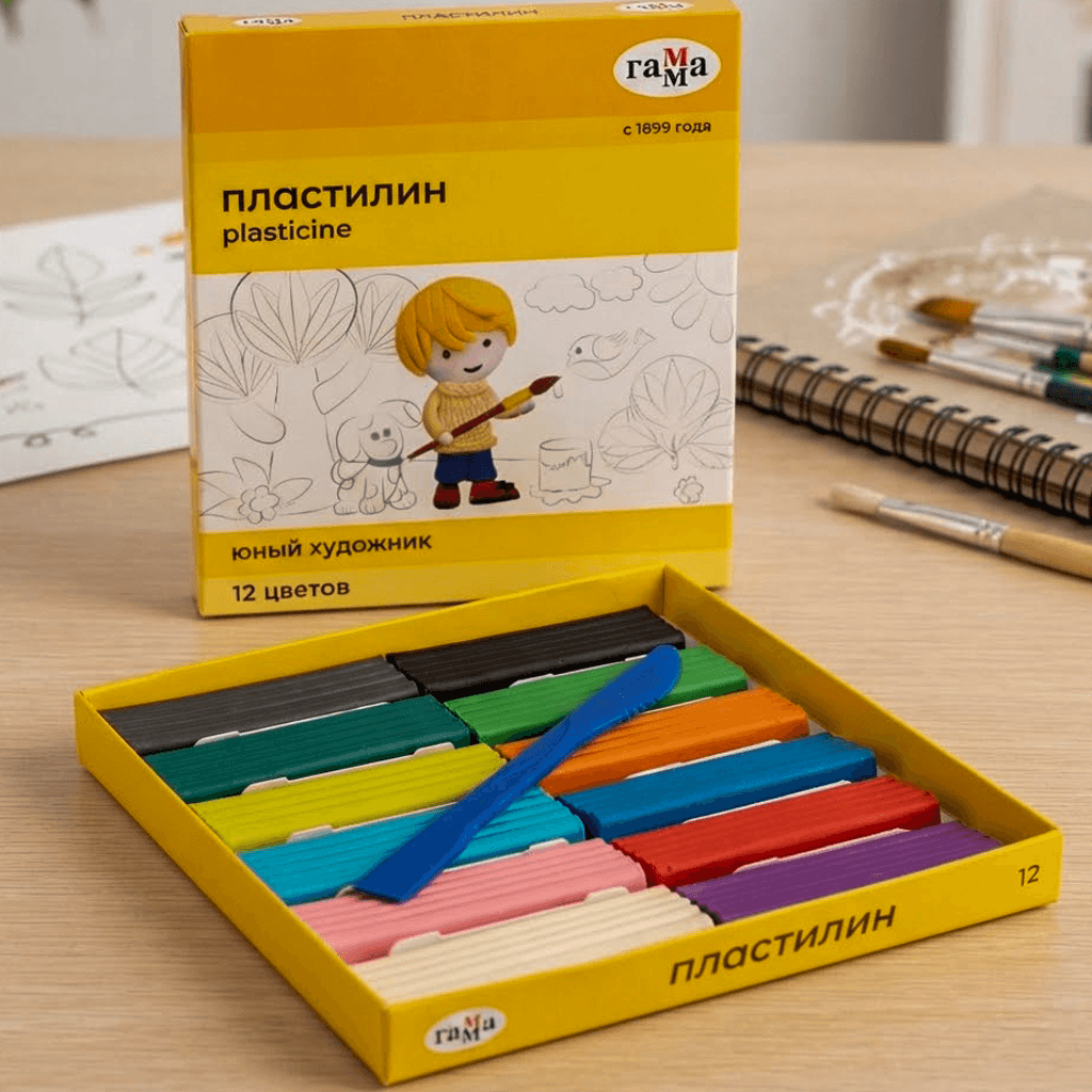 Пластилин Гамма 12цветов юный художник
