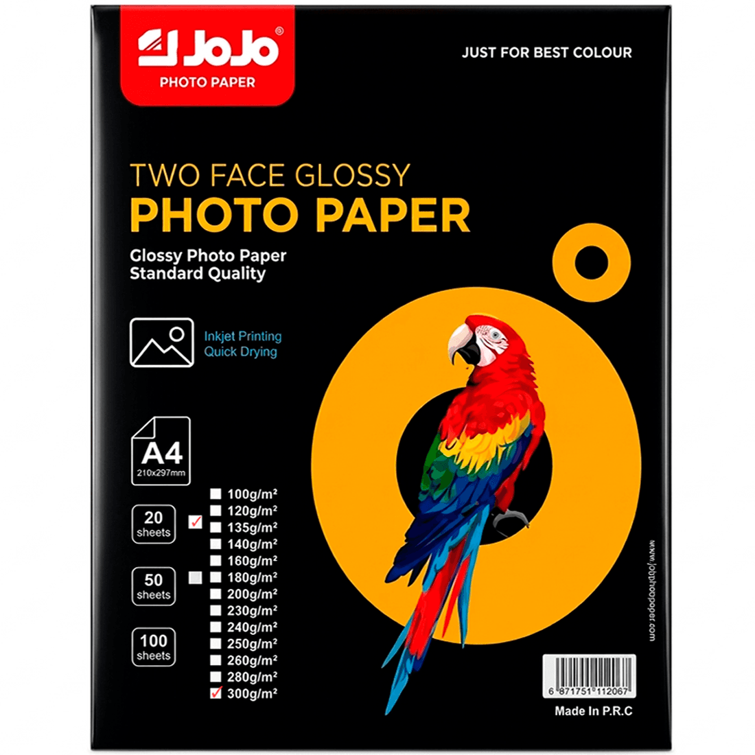 Surat kagyzy A4 300g 20 list iki tarap glossy JOJO