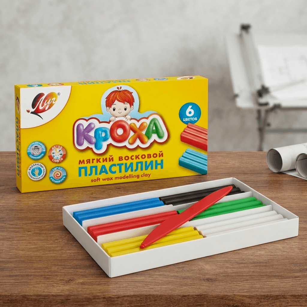 Plastilin Кроха мягкий восковой 6цвет