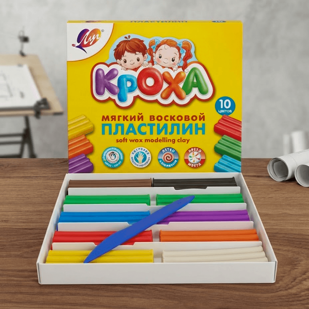 Plastilin Кроха мягкий восковой 10цвет