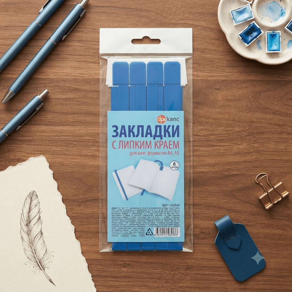 Kitap uçin ýelimli ýup zaklatka 6 sany gök