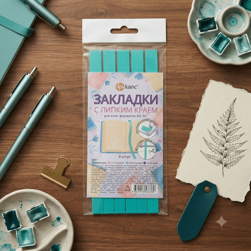 Kitap uçin ýelimli ýup zaklatka 6 sany açyk yaşyl