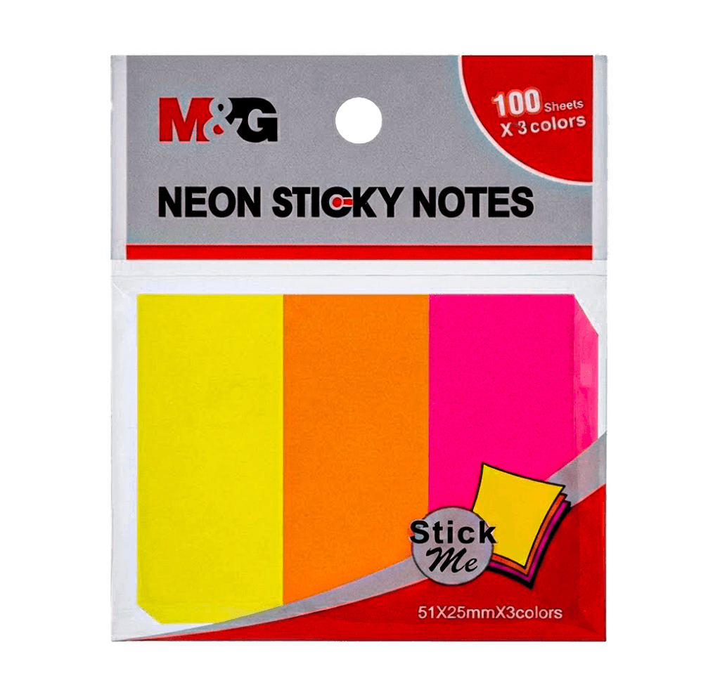 Zametka Neon 3 reňk 51*25mm 300pcs (40/720)