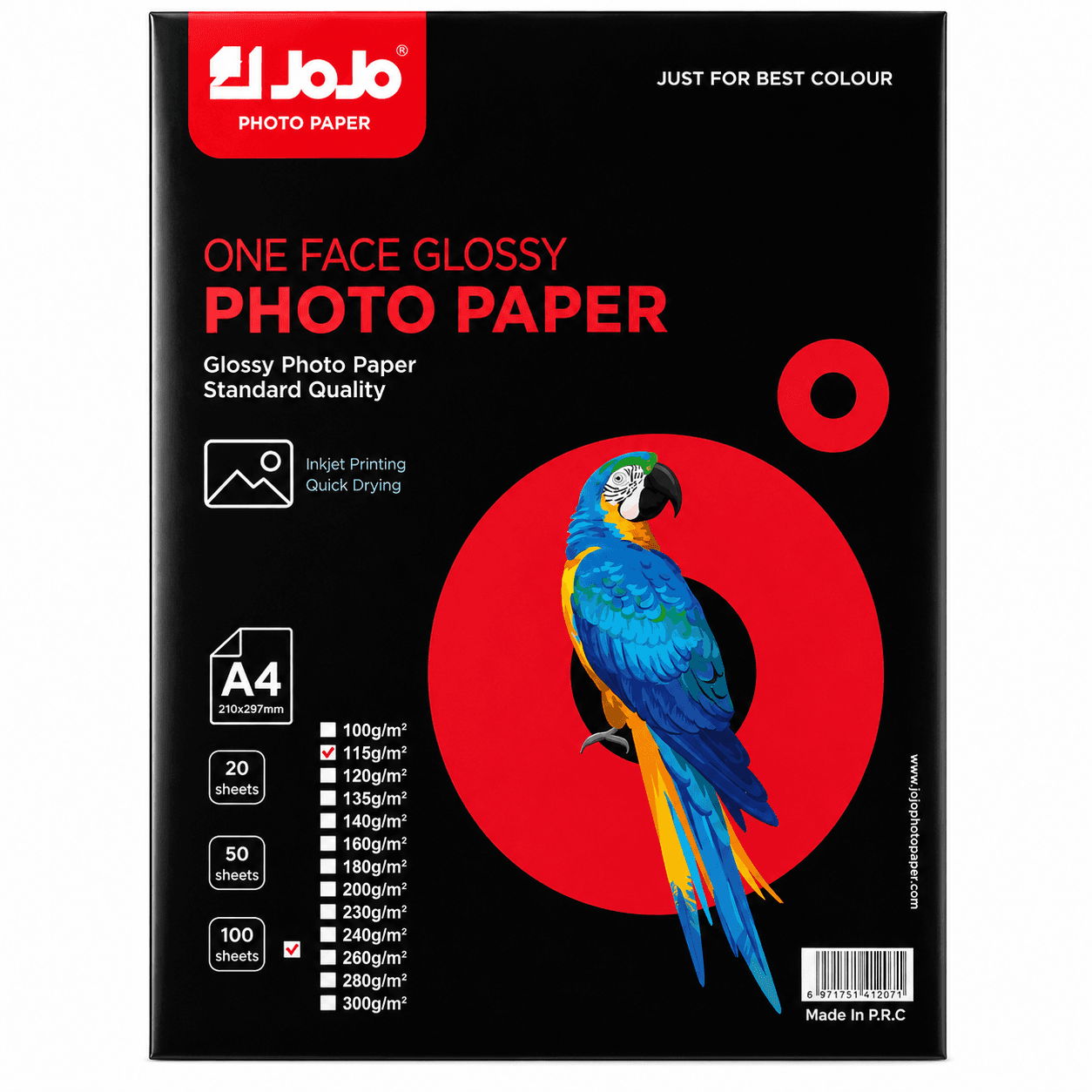 surat kagyzy A4 115grm 100list bir taraply glossy JOJO